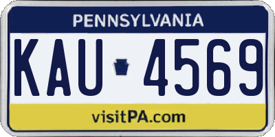 PA license plate KAU4569