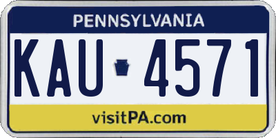 PA license plate KAU4571