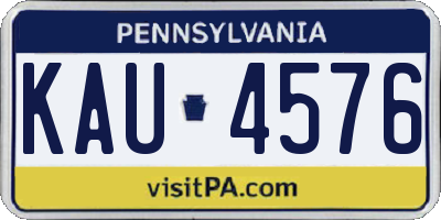 PA license plate KAU4576