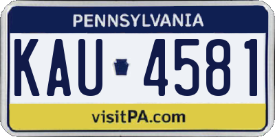 PA license plate KAU4581