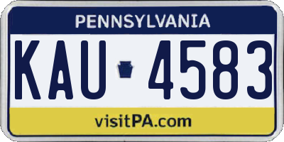 PA license plate KAU4583