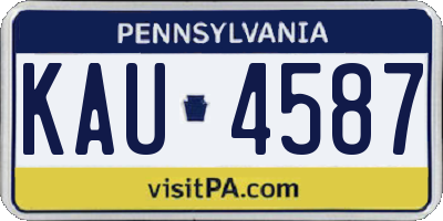 PA license plate KAU4587