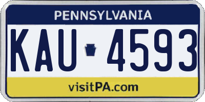 PA license plate KAU4593
