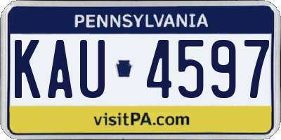 PA license plate KAU4597