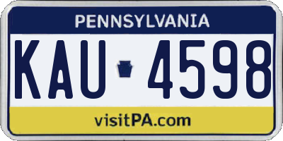 PA license plate KAU4598