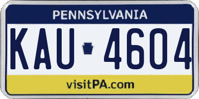 PA license plate KAU4604