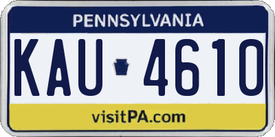 PA license plate KAU4610
