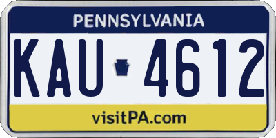 PA license plate KAU4612