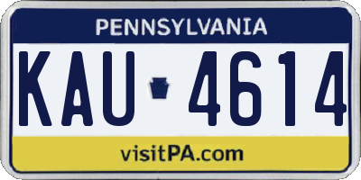 PA license plate KAU4614