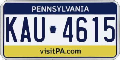 PA license plate KAU4615