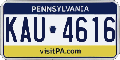 PA license plate KAU4616