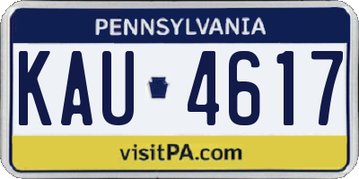 PA license plate KAU4617