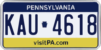 PA license plate KAU4618