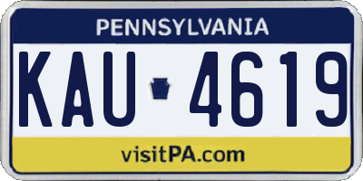 PA license plate KAU4619