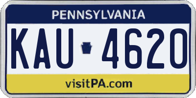 PA license plate KAU4620