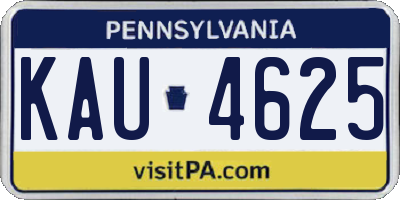 PA license plate KAU4625