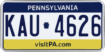 PA license plate KAU4626