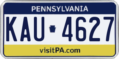 PA license plate KAU4627