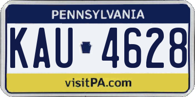 PA license plate KAU4628