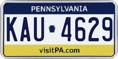 PA license plate KAU4629