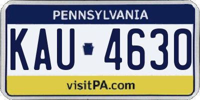 PA license plate KAU4630