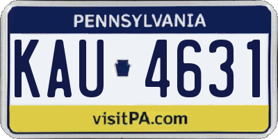 PA license plate KAU4631