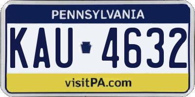 PA license plate KAU4632