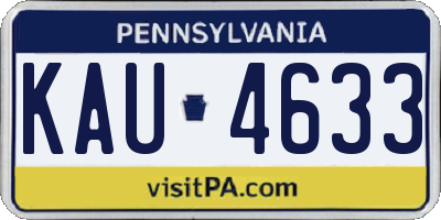 PA license plate KAU4633