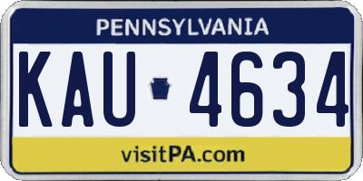 PA license plate KAU4634