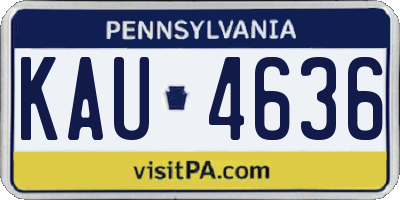 PA license plate KAU4636