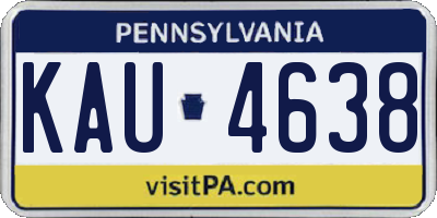 PA license plate KAU4638