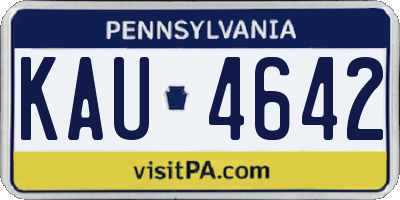 PA license plate KAU4642