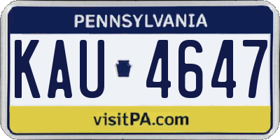 PA license plate KAU4647
