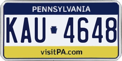 PA license plate KAU4648