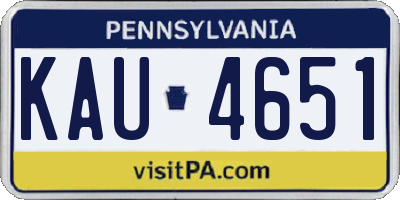 PA license plate KAU4651