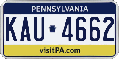 PA license plate KAU4662