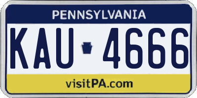 PA license plate KAU4666