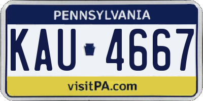 PA license plate KAU4667