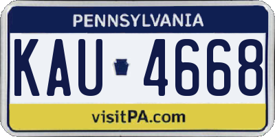 PA license plate KAU4668
