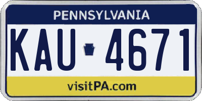 PA license plate KAU4671
