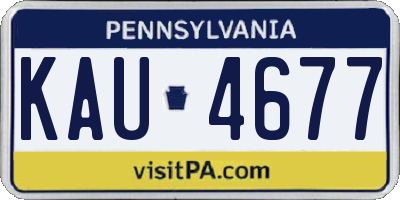 PA license plate KAU4677