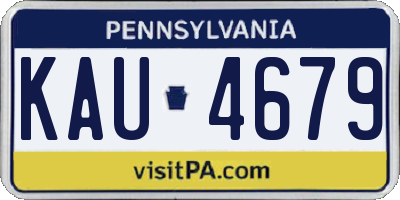 PA license plate KAU4679