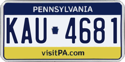 PA license plate KAU4681