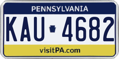 PA license plate KAU4682
