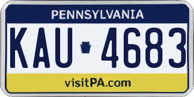 PA license plate KAU4683
