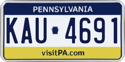 PA license plate KAU4691