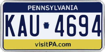 PA license plate KAU4694