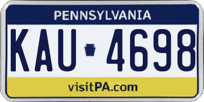 PA license plate KAU4698