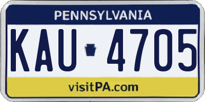 PA license plate KAU4705