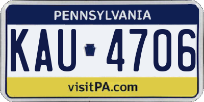PA license plate KAU4706